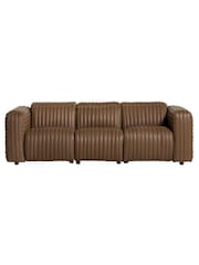 Barker and Stonehouse Brown Leather Recliner Sofa - Image 1 of 6