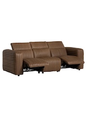 Barker and Stonehouse Brown Leather Recliner Sofa - Image 2 of 6