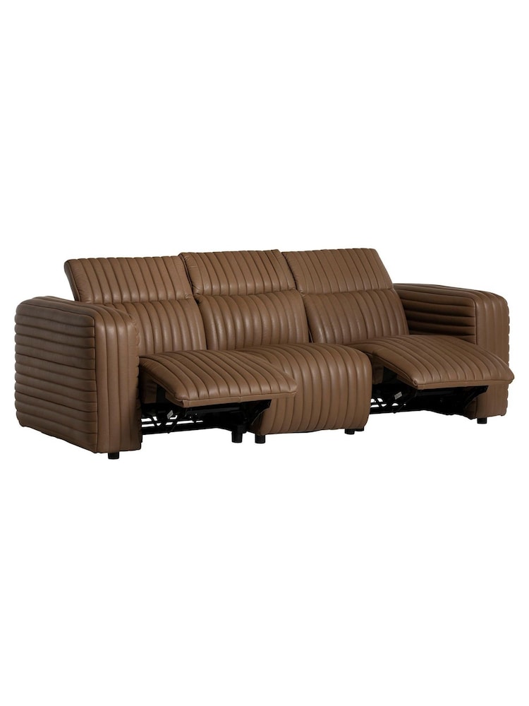 Barker and Stonehouse Brown Leather Recliner Sofa - Image 2 of 6 Barker and Stonehouse Brown Leather Recliner Sofa - Image 2 of 6