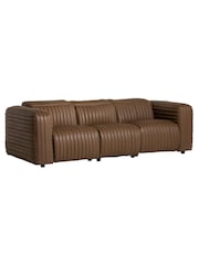 Barker and Stonehouse Brown Leather Recliner Sofa - Image 3 of 6