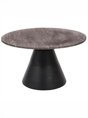 Libra Interiors Grey Clifton II Charcoal Black and Dark Travertine Coffee Table - Image 2 of 6