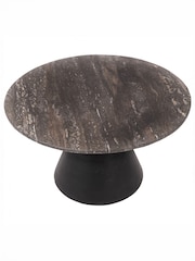 Libra Interiors Grey Clifton II Charcoal Black and Dark Travertine Coffee Table - Image 4 of 6