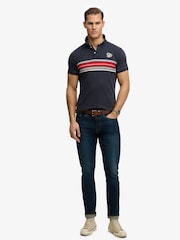 Superdry Blue Vintage Stripe Jersey Polo Shirt - Image 4 of 7
