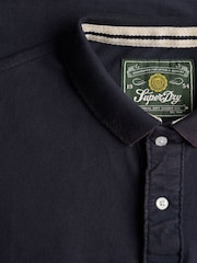 Superdry Blue Vintage Stripe Jersey Polo Shirt - Image 7 of 7