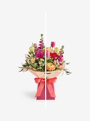 Pink/Orange Mother's Day Rose and Ranunculus Fresh Flower Bouquet in Gift Bag - Image 3 of 5