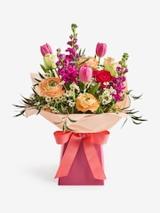 Pink/Orange Mother's Day Rose and Ranunculus Fresh Flower Bouquet in Gift Bag - Image 4 of 5