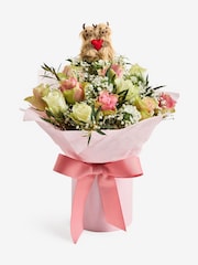 Pink/Cream Mother's Day Hamish Rose Fresh Flower Bouquet in Hatbox - Image 3 of 4