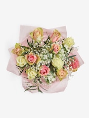 Pink/Cream Mother's Day Hamish Rose Fresh Flower Bouquet in Hatbox - Image 4 of 4
