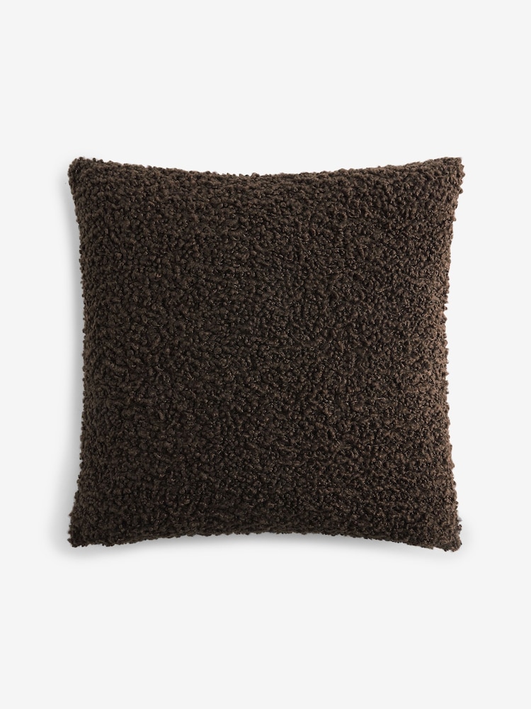 Chocolate Brown 50 x 50cm Wooly Texture Knit Cushion - Image 1 of 2 Chocolate Brown 50 x 50cm Wooly Texture Knit Cushion - Image 1 of 2