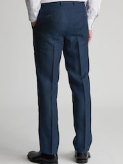 Brook Taverner Blue Tailored Fit Pure Linen Suit Trousers - Image 2 of 2