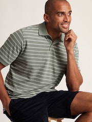 Brook Taverner Green Popcorn Textured Stripe Cotton Polo Shirt - Image 2 of 3