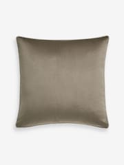 Light Green 59 x 59cm Matte Velvet Contrast Pipe Cushion - Image 1 of 2