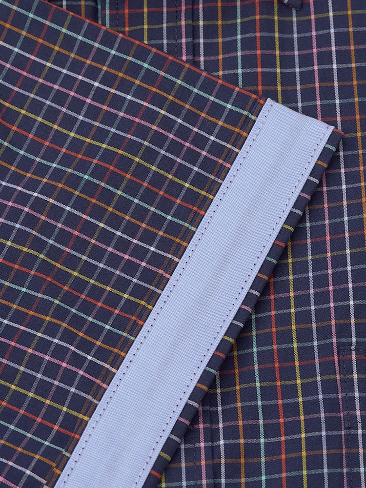 Brook Taverner Blue Check Portofino Short Sleeve Shirt - Image 4 of 4