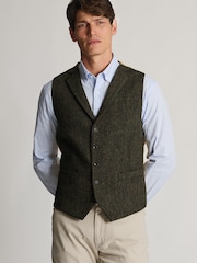 Brook Taverner Green Herringbone Harris Tweed® Waistcoat - Image 1 of 1