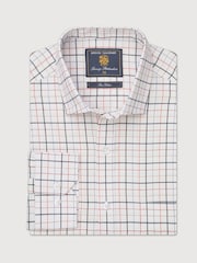 Brook Taverner White Tattersall Check Cotton Shirt - Image 7 of 10