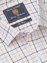 Brook Taverner White Tattersall Check Cotton Shirt - Image 8 of 10