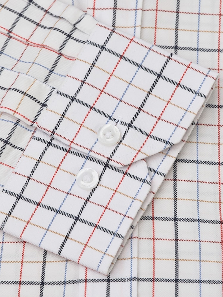 Brook Taverner White Tattersall Check Cotton Shirt - Image 9 of 9