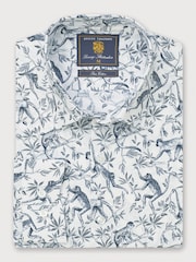Brook Taverner Grey Print Cotton Shirt - Image 4 of 6
