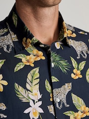 Brook Taverner Black Leopard Short Sleeve Shirt - Image 4 of 7