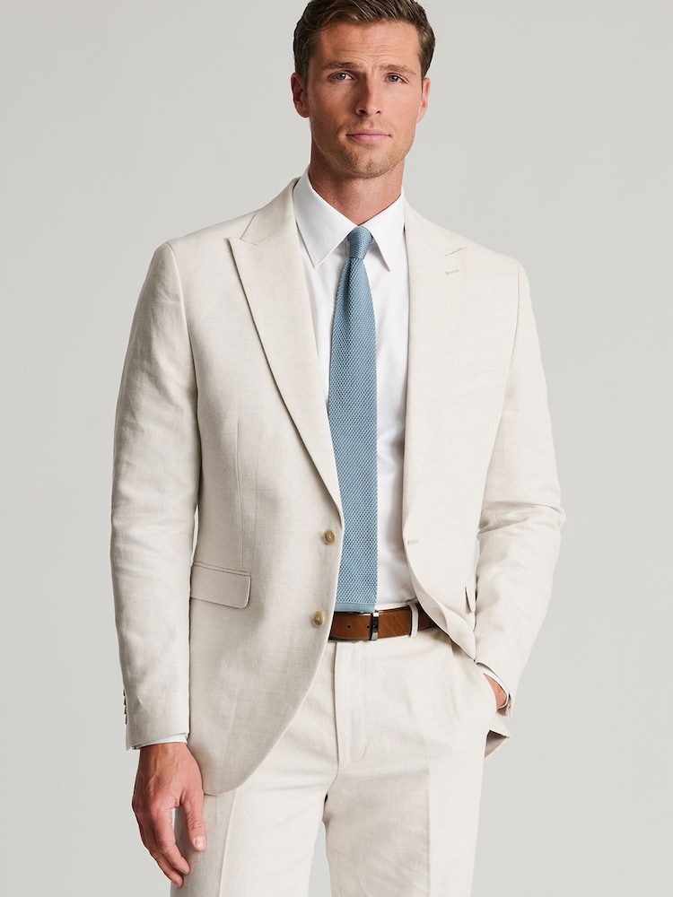 Brook Taverner Natural Cotton Linen Suit Jacket - Image 1 of 7 Brook Taverner Natural Cotton Linen Suit Jacket - Image 1 of 7