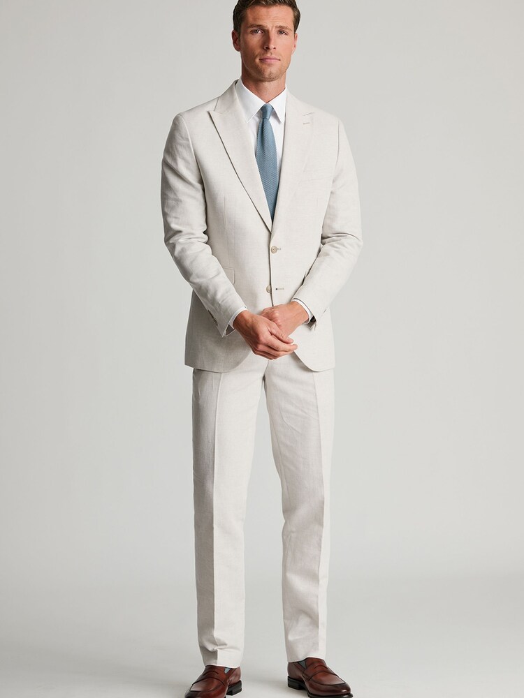 Brook Taverner Natural Cotton Linen Suit Jacket - Image 2 of 7 Brook Taverner Natural Cotton Linen Suit Jacket - Image 2 of 7