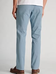 Brook Taverner Blue Tailored Fit Garment Dyed Cotton Stretch Trousers - Image 2 of 4