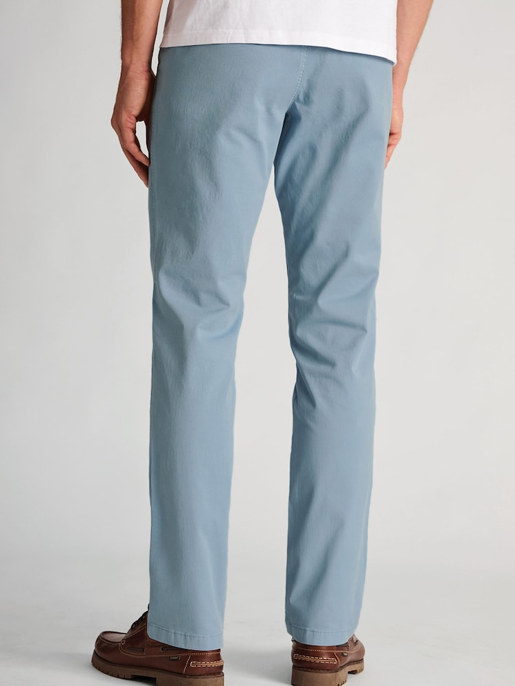 Brook Taverner Blue Tailored Fit Garment Dyed Cotton Stretch Trousers - Image 2 of 4