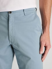 Brook Taverner Blue Tailored Fit Garment Dyed Cotton Stretch Trousers - Image 4 of 4