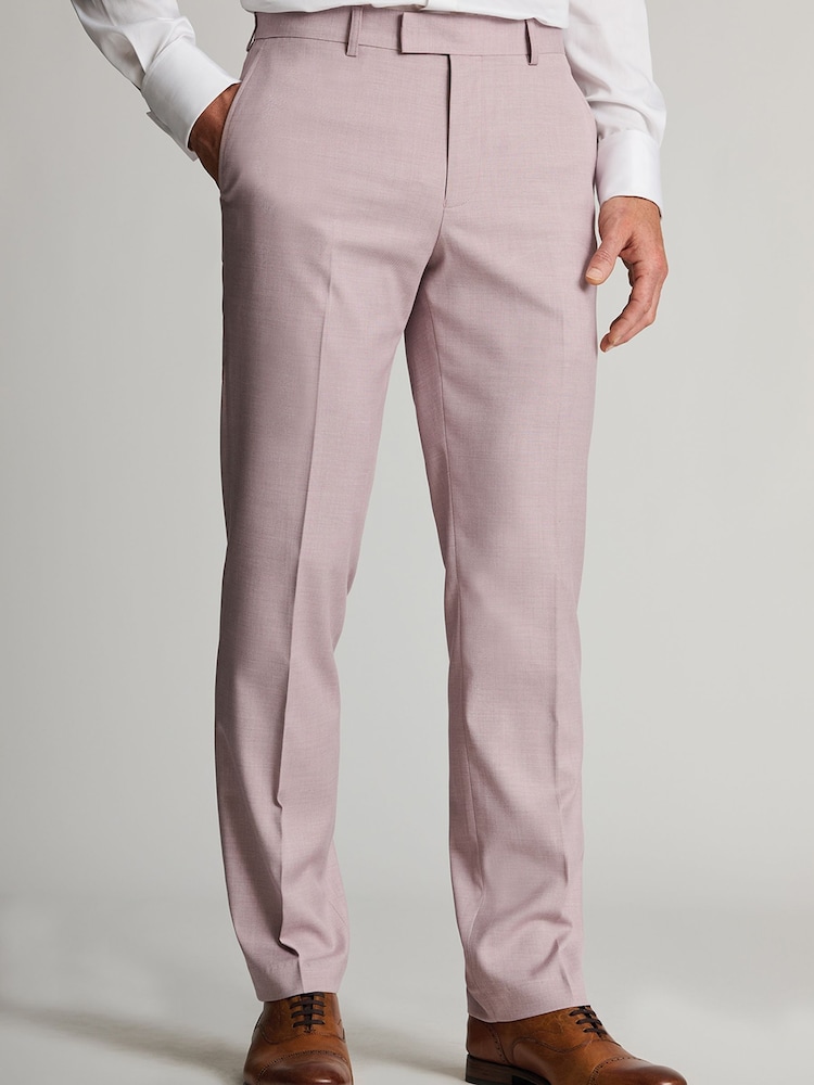 Brook Taverner Pink Textured Suit Trousers - Image 1 of 2