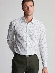 Brook Taverner White Print Cotton Shirt - Image 1 of 6