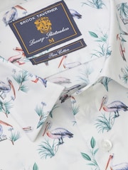 Brook Taverner White Print Cotton Shirt - Image 5 of 6