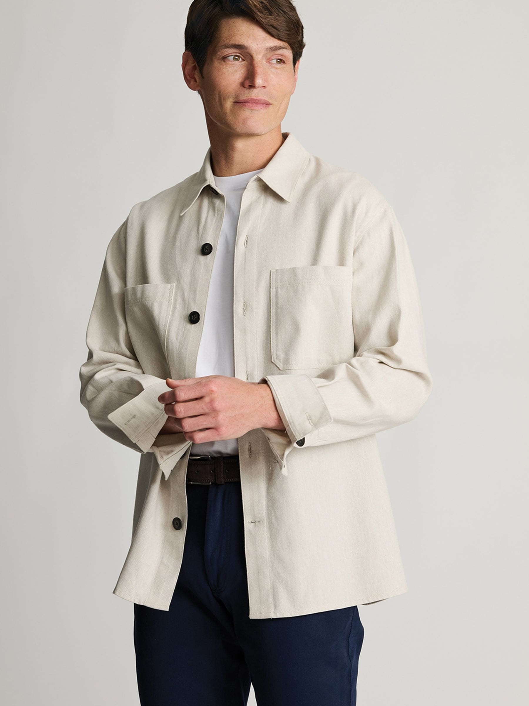 Buy Brook Taverner Natural Cotton Overshirt from Next USA