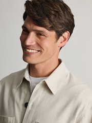 Brook Taverner Natural Cotton Linen Overshirt - Image 2 of 6