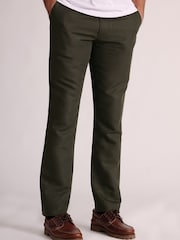 Brook Taverner Green Regular Fit Linen Cotton Trousers - Image 1 of 4