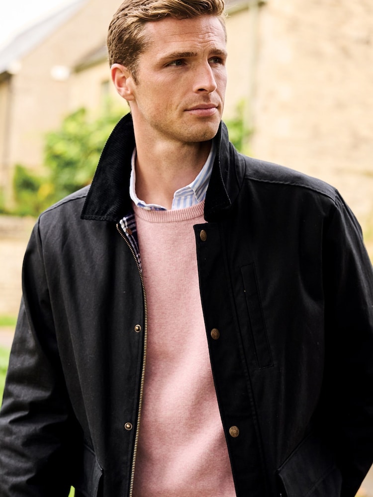 Brook Taverner Black Waxed Cotton Jacket - Image 2 of 4