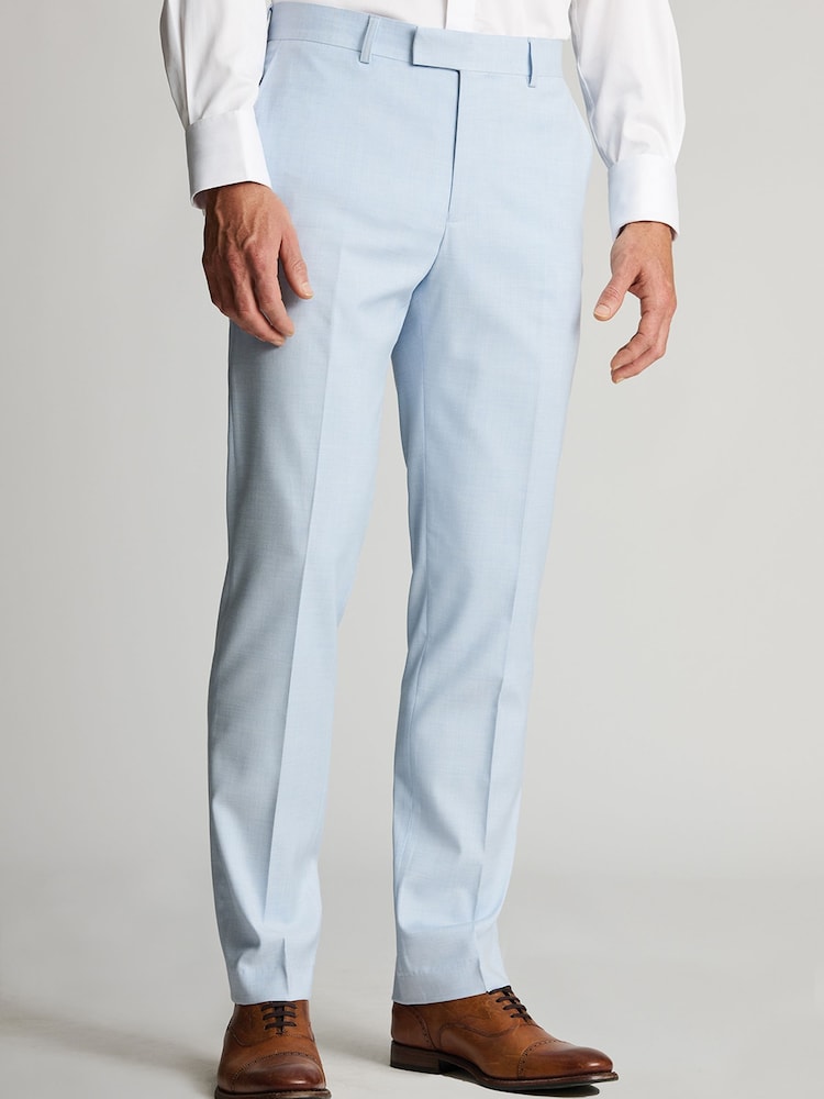 Brook Taverner Blue Textured Suit Trousers - Image 1 of 2