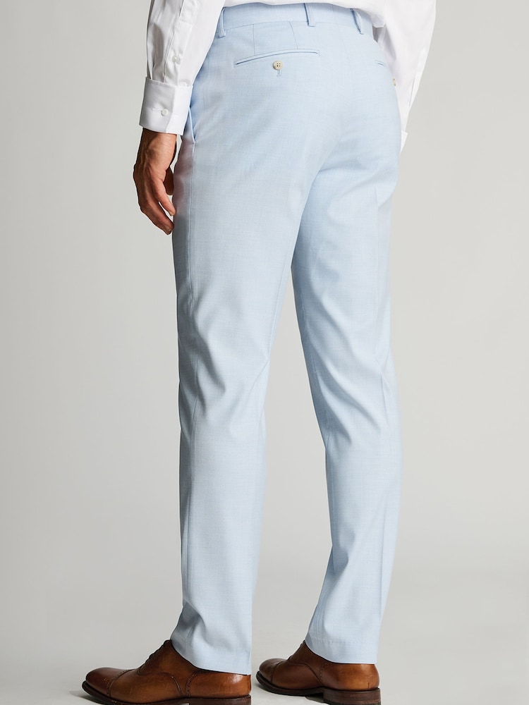 Brook Taverner Blue Textured Suit Trousers - Image 2 of 2