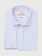 Brook Taverner Blue Textured Stripe Egyptian Shirt - Image 5 of 7