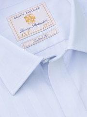 Brook Taverner Blue Textured Stripe Egyptian Shirt - Image 6 of 7