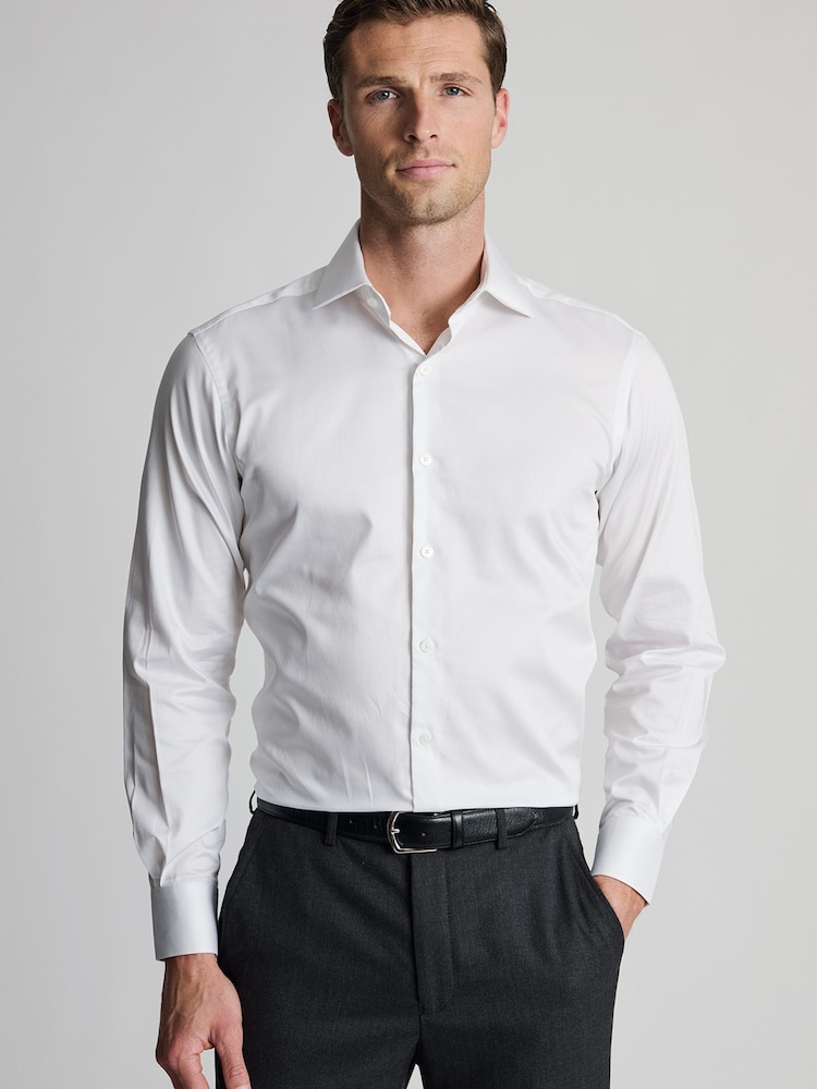 Brook Taverner White Satin Cotton Shirt - Image 1 of 7
