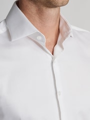 Brook Taverner White Satin Cotton Shirt - Image 4 of 7