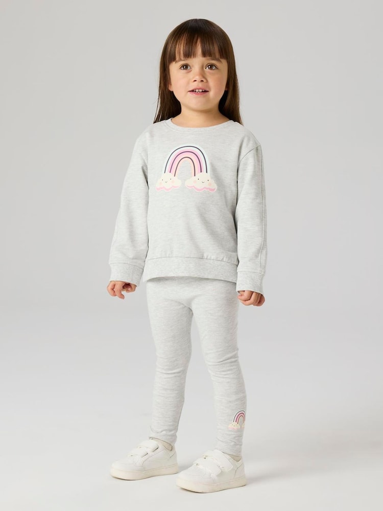Regenbogen, grau - Name It Sweat-Top und Leggings im Set - Bild 1 von 6
