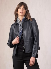 Lakeland Leather Blue Fairnam Collared Jacket - Image 1 of 7