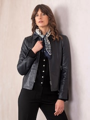 Lakeland Leather Blue Fairnam Collared Jacket - Image 4 of 7