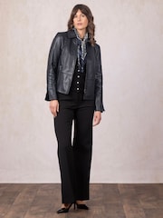 Lakeland Leather Blue Fairnam Collared Jacket - Image 5 of 7