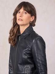 Lakeland Leather Blue Fairnam Collared Jacket - Image 6 of 7