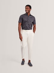 Ted Baker Blue Short Sleeve Regular Ditsy Floral Print Shirt - Image 4 of 6