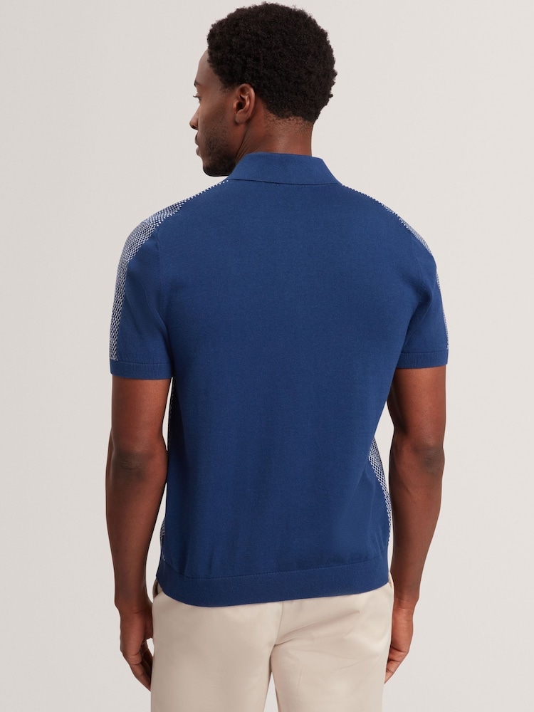 Ted Baker Short Sleeve Small Stitch Button Through Polo Shirt - Εικόνα 2 από 7