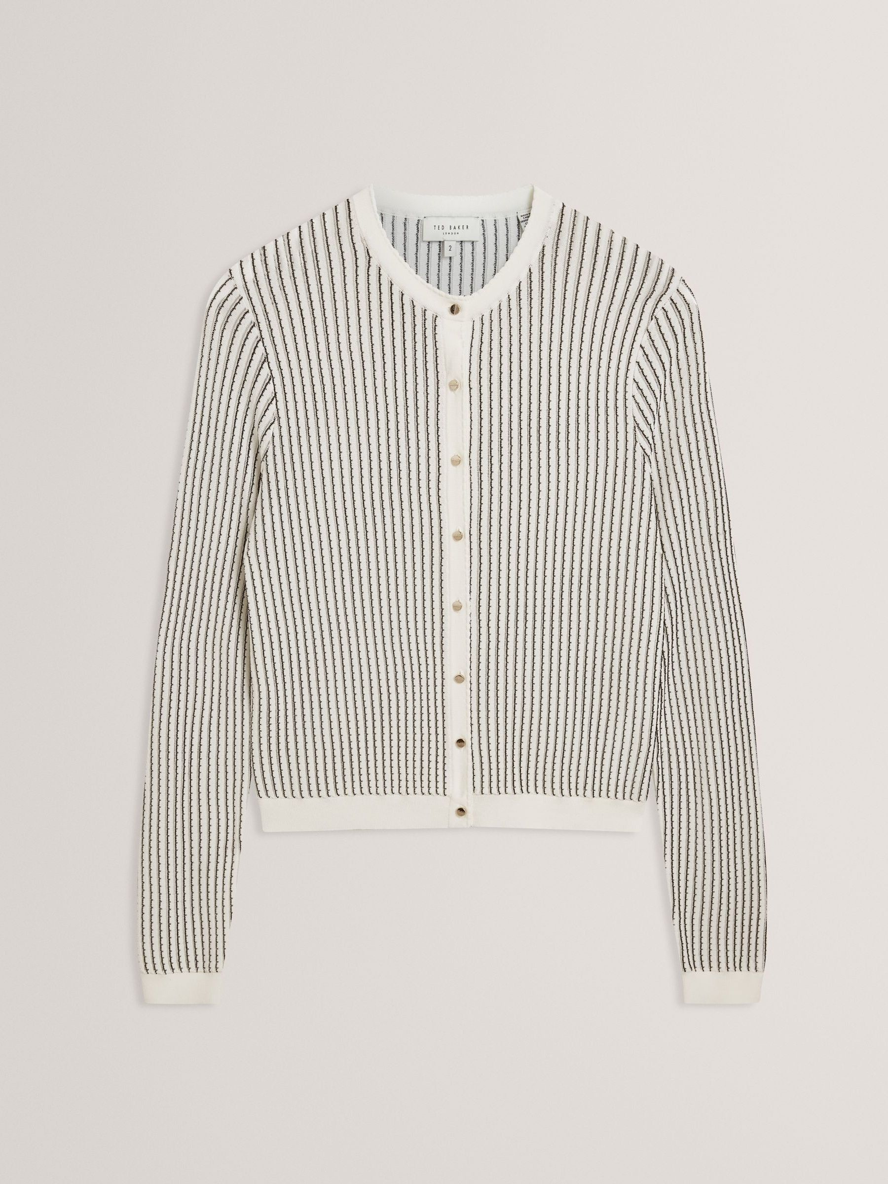 Buy Ted Baker Cream Knitted Crew Neck Cropped Cardigan from the