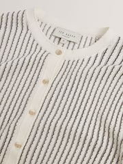 Ted Baker Cream Knitted Crew Neck Cropped Cardigan - Image 6 of 6